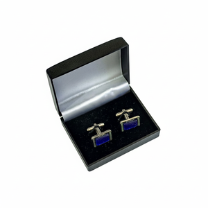 Blue Stone Silver Framed <b>Cufflinks</b> with Gift <b>Box</b> - Product Image 2