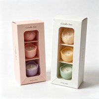 Caja de Regalo Personalizada para Velas, Económica de Fábrica, Juego de 3, 4 o 5 Mini Velas de Cera con Inserto, Caja de Regalo para Velas Aromáticas