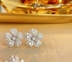 Xinfly - Pendientes de Oro Puro de 18K Au750 con Diamantes Naturales de 0.44 Quilates para Mujer, Joyería Fina para Uso Diario - Product Image 2