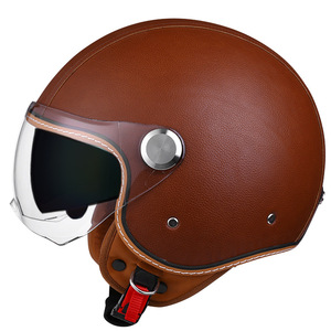 Casco de Motocicleta <span class=keywords><strong>Jet</strong></span> de Tres Cuartos con Rejilla Negra para Hombre y Mujer, Casco de Seguridad con Doble Lente, Casco <span class=keywords><strong>Jet</strong></span> Abierto 3/4 para las Cuatro Estaciones - Product Image 4