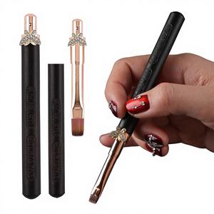 Ensemble de pinceaux pour nail art ROYO avec pinceaux liner, stylo liner gel et crayon liner - Manche en bois, poils en nylon, outils professionnels et DIY - Product Image 2