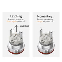 Interruptor de Botón Pulsador LED LANBOO 16E3 de Alta Corriente, 16 mm, 16 A, Impermeable, de Acero Inoxidable, para Uso Industrial y Doméstico, 24 V, IP65