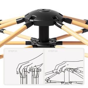 Tente pliante double couche en tissu Oxford ultraléger de grande taille pour l'extérieur, 3-4 personnes, ouverture rapide, camping de luxe, lit imperméable - Product Image 6