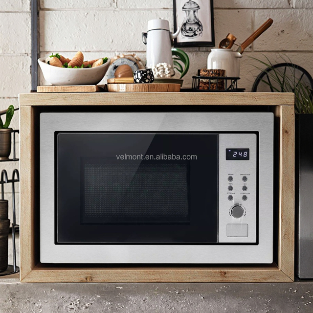 Hot Selling 25L Stainless Steel Built-in Integrated Electronic Microwave Oven with Grill