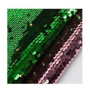 5Mm Sequin Vải Nhà Cung Cấp Hai Tone Reversible Thời Trang Sequin Đồ Chơi Khăn Trải Bàn Vải