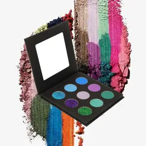 9-màu nhãn hiệu riêng OEM Eyeshadow Palette tùy chỉnh ánh sáng lung linh bột cho làn da tối giai điệu duy nhất Eyeshadow cho sử dụng hàng ngày