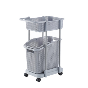 Bagno 360 rotante appendiabiti sporchi scaffale angolare cesto portabiancheria carrello portaoggetti e rastrelliere - Product Image 6