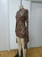 Soldes Exceptionnelles 2025 – Robes Décontractées à Manches Longues pour Femmes, Imprimé Léopard Mini, Grandes Tailles, Impression Numérique, Taille Naturelle