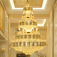 Luminaire de luxe moderne pour escalier, hôtel, salle de Banquet, lampe de lustre en cristal personnalisée