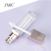 Tube de gloss transparent 7 ml, tube carré vide pour gloss, tube en plastique pour rouge à lèvres liquide avec pinceau en forme de cœur