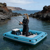 Plateforme de pêche gonflable pour sports nautiques en plein air, style clôture, en PVC de 0,9 mm d'épaisseur, radeau gonflable pour la pêche à la ligne
