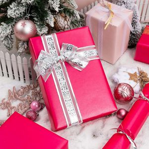 Hot Pink Wrapping <b>Paper</b> Roll 17 Inches X 33 Feet Pearly Lustre Solid Color Gift Wrap Birthday Packaging - Product Image 5