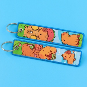 Dessin animé Animation Capybara tissage marque porte-clés Kabi Bala pendentif Campus bureau certificat suspendus ornements tissage tissu - Product Image 3