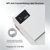 Autocollant NFC personnalisé, étiquette RFID anti-contrefaçon, étiquette de traçabilité électronique pour l'authentification et la sécurité des produits