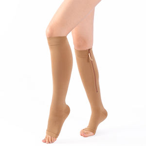 Medias de Compresión hasta la Rodilla, Personalizadas de Fábrica, Graduadas de 20-30 mmHg, Anti <span class=keywords><strong>Varices</strong></span>, Alivio de la Hinchazón y Edema, Punta Abierta - Product Image 2