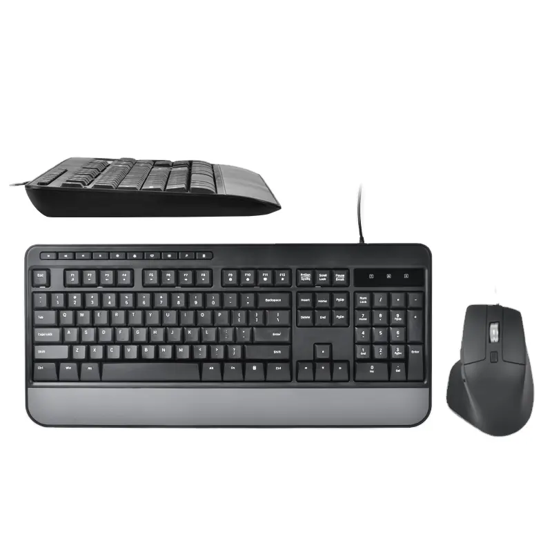 Hot Selling Windows Android Support ergonomic 2.4G Wired Keyboard and mouse combo for PC and Tablet