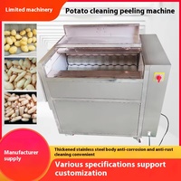 Commerciële Automatische Roestvrijstalen Borstelwasmachine Voor Aardappel, Zoete Aardappel, Taro-Reiniging