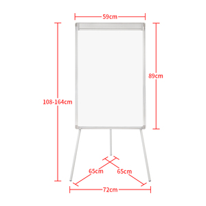 24x36 Inches Adjustable Height Magnetic <strong>Flip</strong> <strong>Chart</strong> <strong>Board</strong> <strong>with</strong> Stand and Pen Tray Metal Office Stationery - Product Image 3