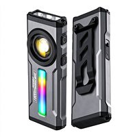 Lampe de poche LED portable 1800 lumens, lampe de travail, lumière UV RGB, rechargeable par USB, étanche, torche de camping en plein air