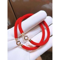Bracelet en fil rouge fait main, étanche, en or 18 carats et moissanite, élégant et tendance, bijou raffiné pour le quotidien et les tenues décontractées