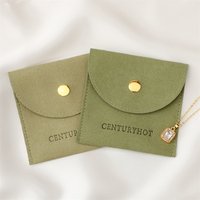 Pochette à bijoux en microfibre haut de gamme personnalisable avec logo, fermeture à pression, anti-poussière, pour rangement de colliers, bagues et boucles d'oreilles