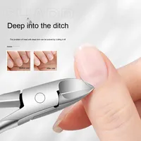 Pince à ongles professionnelle portable en acier inoxydable de haute qualité, à bouche oblique, type bec d'aigle, pour manucure et ongles courbés