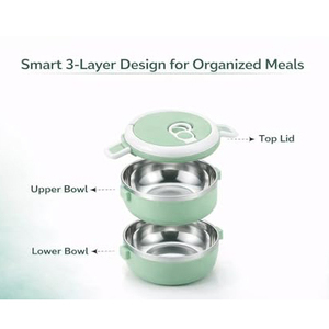 Boîte à lunch ronde moderne en plastique PP, portable, étanche et jetable pour la maison ou l'hôtel, avec couverts en acier inoxydable - Product Image 4
