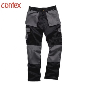Nouveaux pantalons de travail extensibles polyvalents pour hommes coupe confortable pantalons décontractés résistants multi-poches toile à motif droit - Product Image 1