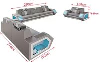 Canapé d'angle en cuir véritable de haute qualité pour maison intelligente, ensemble 1+2+3 places avec rembourrage en éponge pour salon
