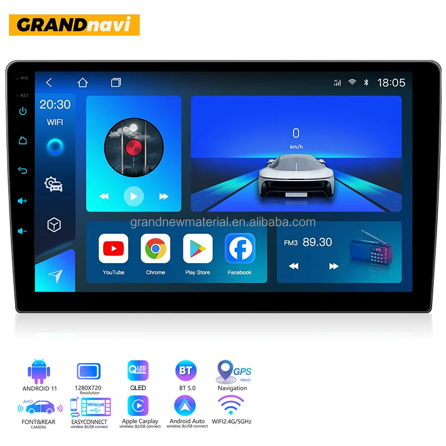 2DIN อเนกประสงค์9นิ้วรถยนต์ autoradio Android หน้าจอสัมผัส GPS ระบบนำทางสเตอริโอ Android เครื่องเสียงรถยนต์วิดีโอเครื่องเล่น DVD