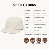 Gorra de Lona Unisex Ajustable para Pesca y Campamento, con Bordado 3D, 100% Algodón, para Deportes al Aire Libre, Personalizada con Visera Curva, Venta al Por Mayor