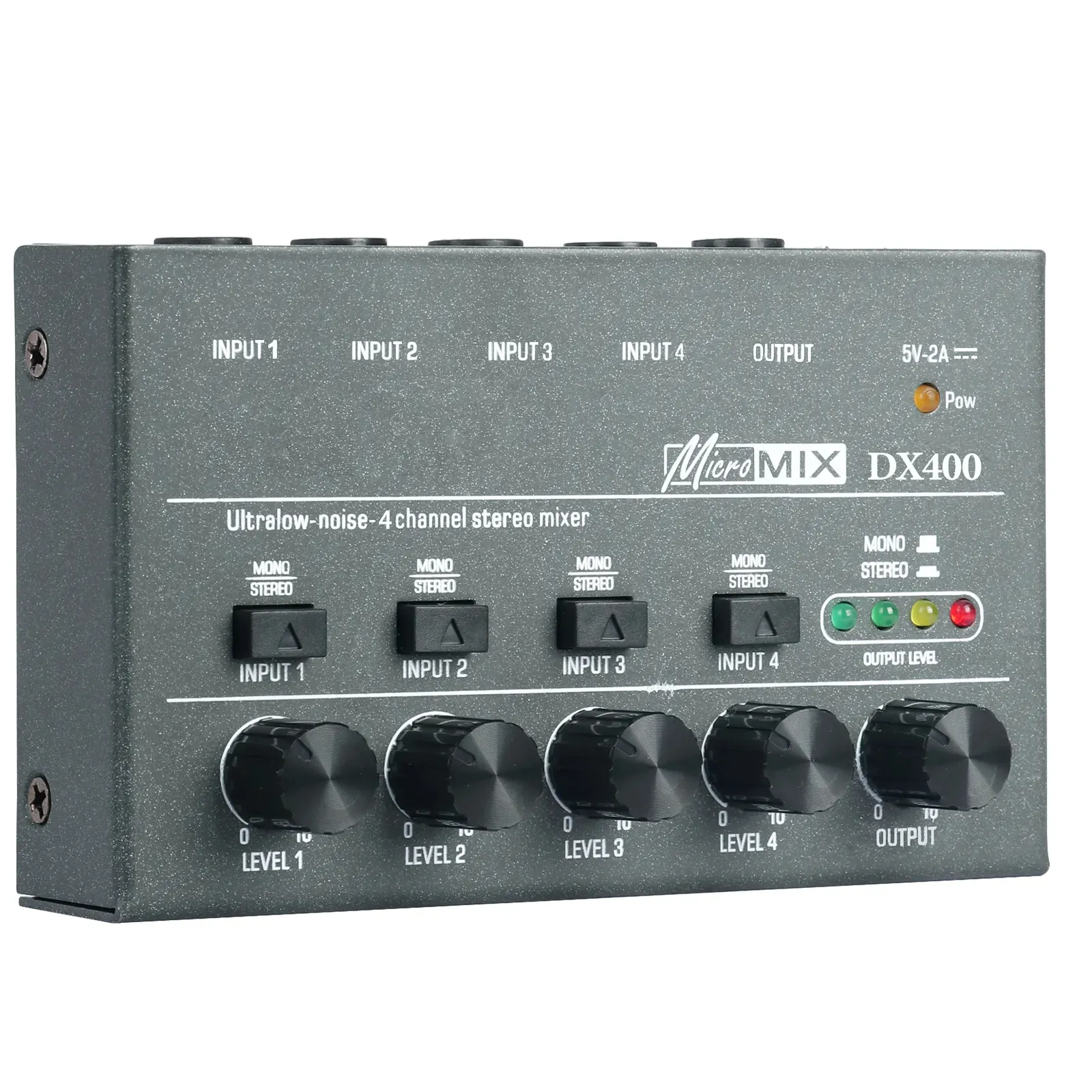 OEM MX400 Stereo/Mono giriş ve çıkış ses mikseri 12V Mini Stereo 4 kanal ses kulaklık amplifikatörü