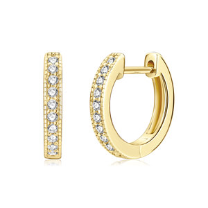 Pendientes de Aro con Moissanita de Corte Brillante de 0.2ct, Color D, Certificación GRA, VVS1, Engaste de Garra, Oro Laminado de 14K, Joyería de Moda para Uso Diario - Product Image 5