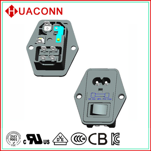 IEC <strong>Ac</strong> Power <strong>Supply</strong> <strong>Socket</strong> C14 Connector Male <strong>Plug</strong> with Overload protection <strong>Receptacle</strong> Appliance <strong>Inlet</strong> with <strong>Fuse</strong> Switch for Pcb - Product Image 2