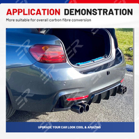 Pièces automobiles : Embouts d'échappement Y-Piece à double sortie, double paroi en acier inoxydable, embouts d'échappement quadruples en fibre de carbone noire
