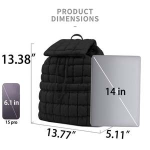 Bolso de Hombro Ligero para Mujer, Estilo Puffer, para Laptop, Mochila Deportiva Casual y Moderna para Viajes, Senderismo, Compras y Gimnasio - Product Image 2