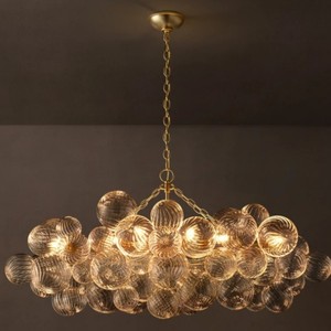 <span class=keywords><strong>Luminaire</strong></span> suspendu de luxe AB pour un style Art Déco moderne, lustre <span class=keywords><strong>en</strong></span> verre et cristal avec LED 2700K blanc chaud doux - Product Image 4