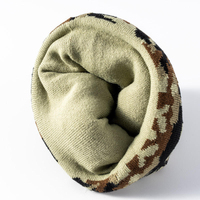 Gorro Unisex con Estampado de Camuflaje, Gorro Holgado con Forro Polar Grueso, Gorro de Punto Cálido para Invierno, Gorro Deportivo para Exteriores