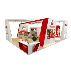 Cabine de exposição para feiras comerciais Izexpo 6x9 mais de 100 metros quadrados, cabine de piso modular de madeira econômica, fornecedor de design