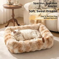 Coussin pour chien et chat écologique en velours bulle, semi-fermé, universel, pour l'hiver, avec sensation de sécurité, épaissi et amovible