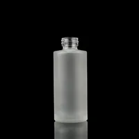 Flacon de lotion en verre givré écologique personnalisé avec bouchon en bambou, différentes tailles, vide, pour emballage de sérum et de toner cosmétique, vente en gros
