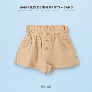Pantalon en jean Sand Amarilis : confort tendance et style souple pour les jeunes filles en pleine croissance, idéal pour l'école, les jeux et les voyages. - Product Image 1