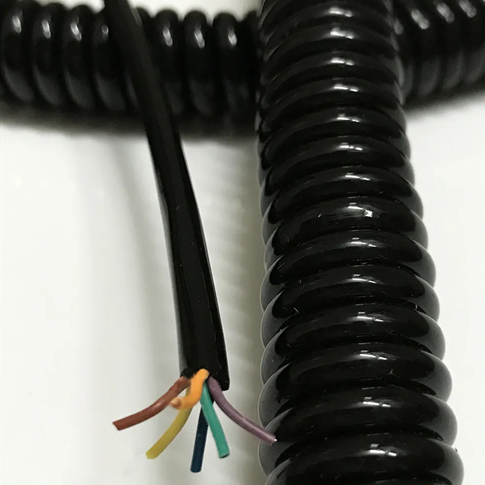 Custom Spiral Cables power cord curly AC extension cable 2-6 core