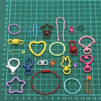 24 styles de fermoir mousqueton crochets chaînes à billes trombone bijoux à bricoler soi-même faisant des résultats fournitures anneaux ouverts en alliage coloré