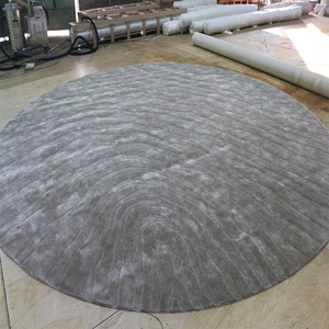 พรมปูพื้นและพรมสีเทาผ้าไหมงานแฮนด์เมดพรมปูพื้นพรมดีไซน์ตามสั่ง - Product Image 3