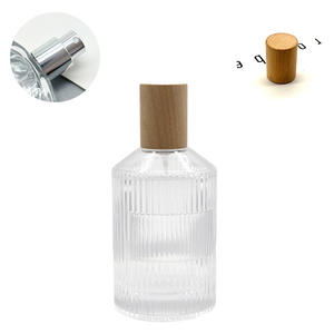 Botella Difusora de Perfume de Vidrio Redonda y Rayada de 50 ml, Botella Cosmética Vacía Mate con Clip para Forma Cuadrada, Varias Capacidades: 30 ml, 100 ml - Product Image 2