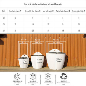 Vente en gros de pots de fleurs muraux suspendus semi-circulaires en plastique pour arrosage hydroponique automatique en forme de plantes vertes - Product Image 6