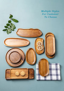 ถาดไม้อาเคเชียที่ให้บริการอาหารจานไม้รูปเมฆ/ใบไม้สำหรับตกแต่งอาหารชาร์เทอรีขนมปังขนมปิกนิกเป็นมิตรกับสิ่งแวดล้อม - Product Image 3