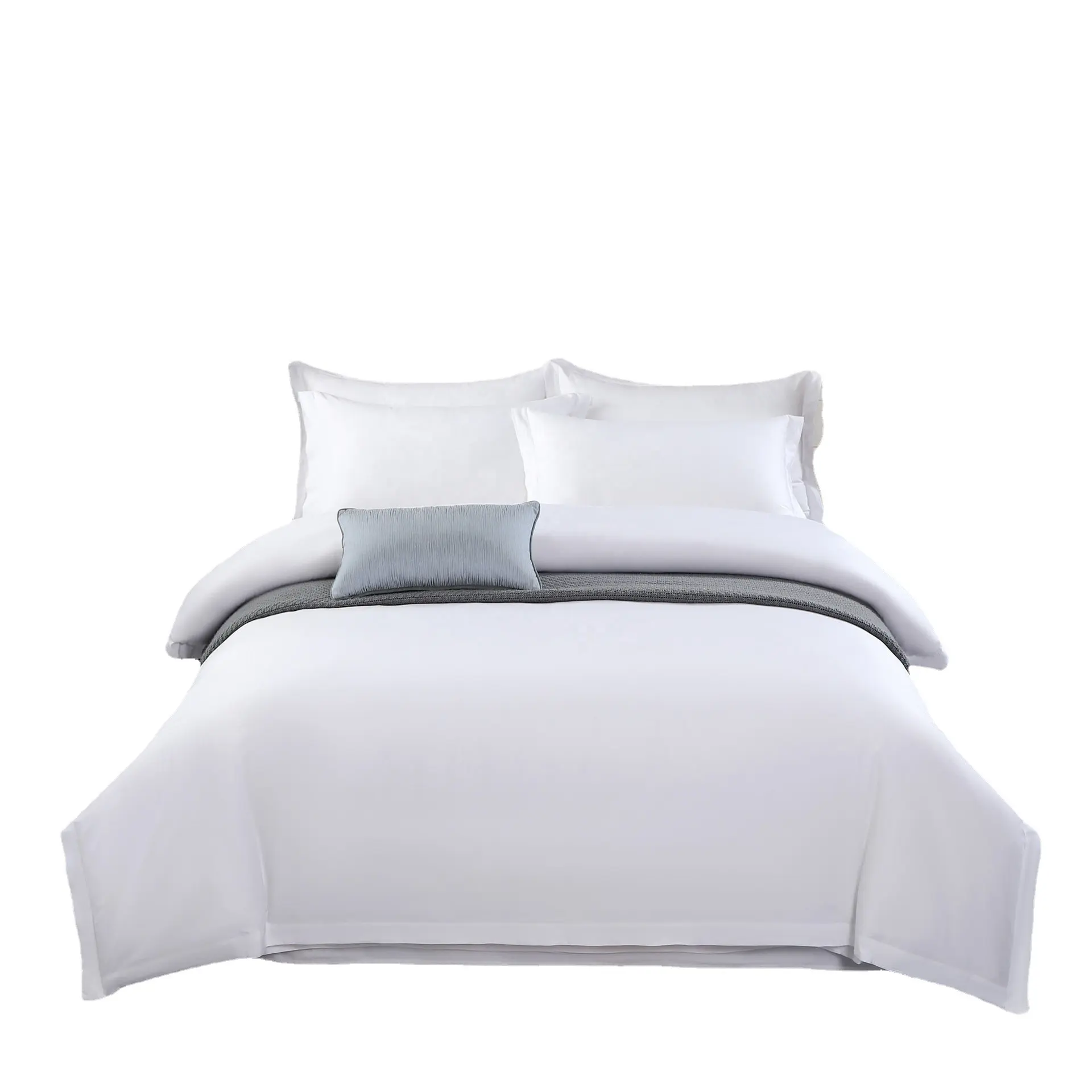 100% Cotton Hotel Duvet Cover Set Queen-Sized Solid Color Comforter with Bedding Sheets King Size