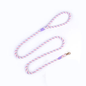 Conjunto de correa de cuello para mascotas de cuerda de algodón de colores mezclados de lujo Diseño de cadena tipo P para comodidad y estilo - Product Image 3